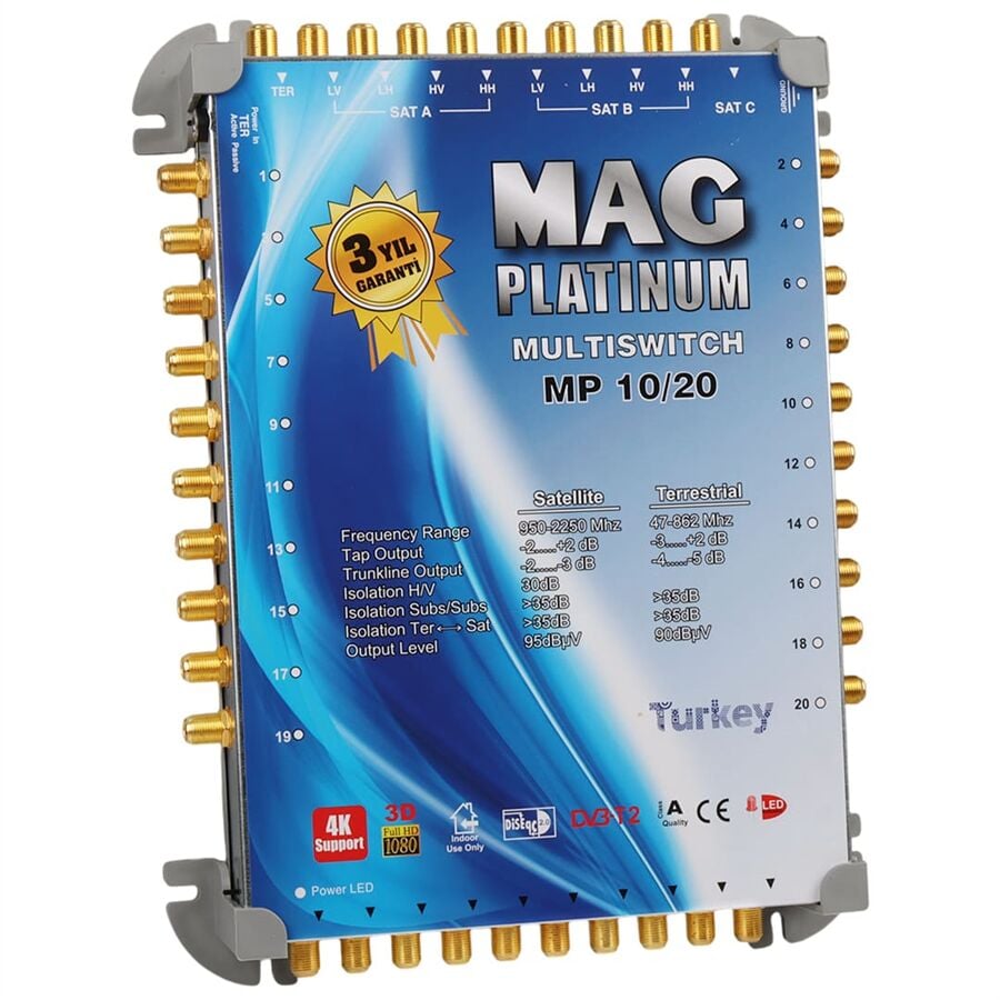 Ayt 10x20 Sonlu Kaskatlı Swıtchlı Uydu Santrali Mag Platınum Site Apartman Tipi Santral