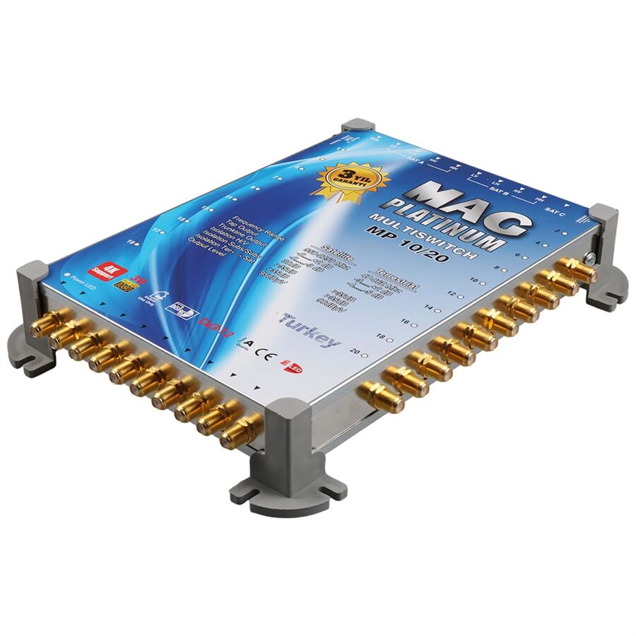MAG Platinum MP 10/20 Multiswitch - 10 Giriş 20 Çıkışlı Merkezi Uydu Santrali Hybrid 4K Ve 3D Destekli
