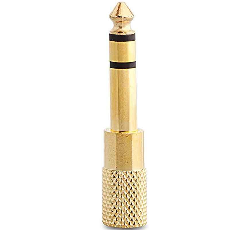 Ayt 6.3 Mm Stereo Erkek 3.5 Mm Stereo Dişi Sarı Metal Gold Jack Fiş Çevirici Mikrofon Ses Kablosu Soketi Girişi