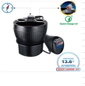 Ayt Olesson 1640 12-24V Çiftli Çift Usbli 120W 80Cm Kablolu Dijital Ekranlı Araç Oto Tır Çakmak Çoklayıcı Çakmaklık Çoğaltıcı