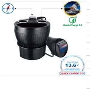Ayt Olesson 1640 12-24V Çiftli Çift Usbli 120W 80Cm Kablolu Dijital Ekranlı Araç Oto Tır Çakmak Çoklayıcı Çakmaklık Çoğaltıcı