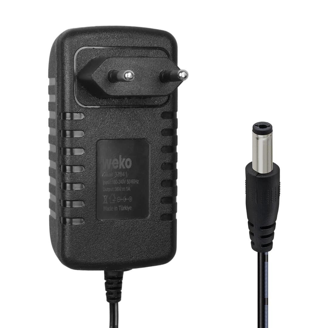 Weko WK-37841 Yerli Üretim 36 Volt 1 Amper 5.5x2.5 Mm Uçlu Priz Tipi Adaptör