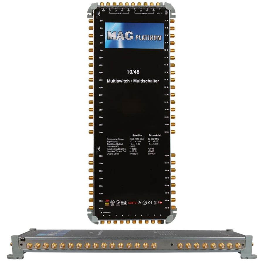 MAG Platinum MP 10/48 Multiswitch - 10 Giriş 48 Çıkışlı Merkezi Uydu Santrali Hybrid 4K Ve 3D Destekli