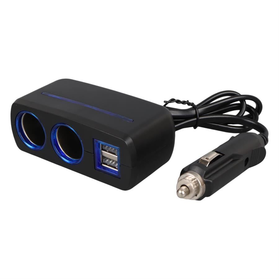 Ayt Olesson 1638 12-24V Çiftli Çift Usbli 120W 80 Cm Kablolu Araç Oto Tır Çakmak Çoklayıcı Çakmaklık Çoğaltıcı