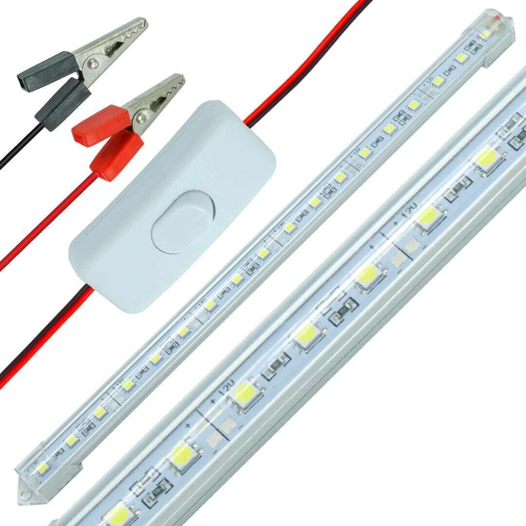 Powermaster 12 Volt 5 Watt T8 Led Akü Maşalı 30 Cm Seyyar Aydınlatma Tamirci Lambası