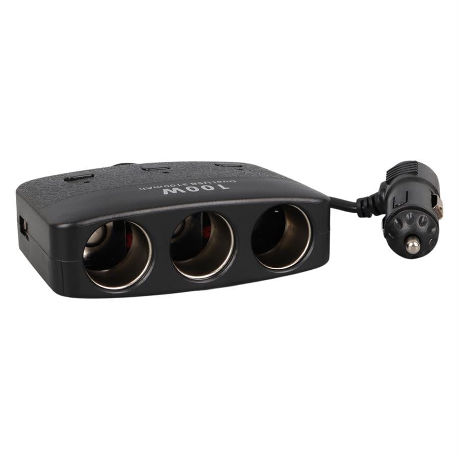 Ayt Olesson 1636 12-24V 3Lü Çift Usbli 100W 70 Cm Kablolu Araç Oto Tır Çakmak Çoklayıcı Çakmaklık Çoğaltıcı