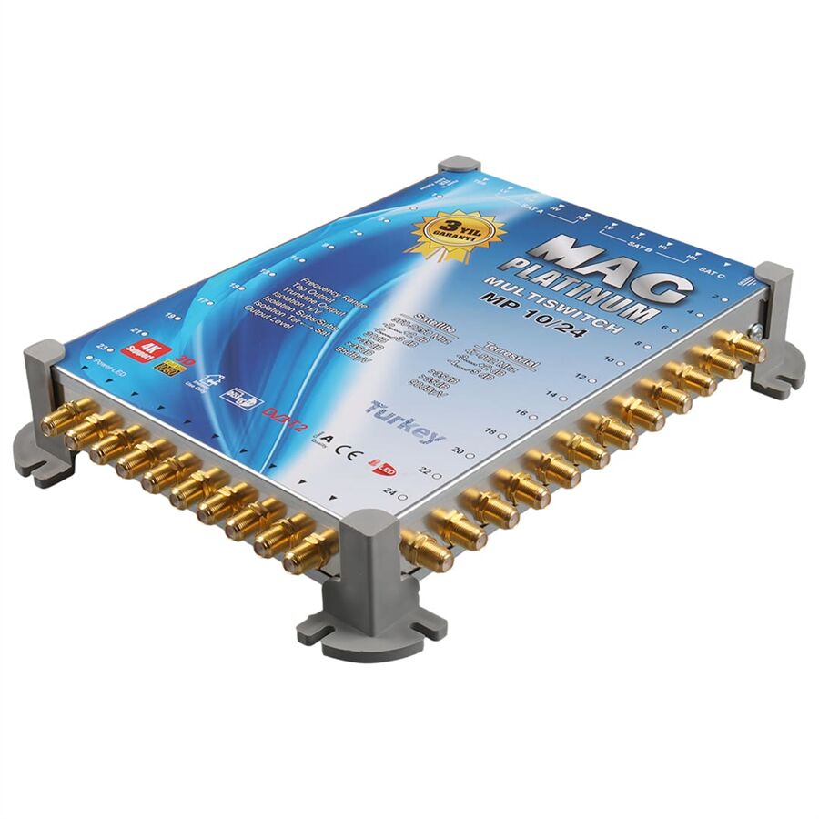 MAG Platinum MP 10/24 Multiswitch - 10 Giriş 24 Çıkışlı Merkezi Uydu Santrali Hybrid 4K Ve 3D Destekli
