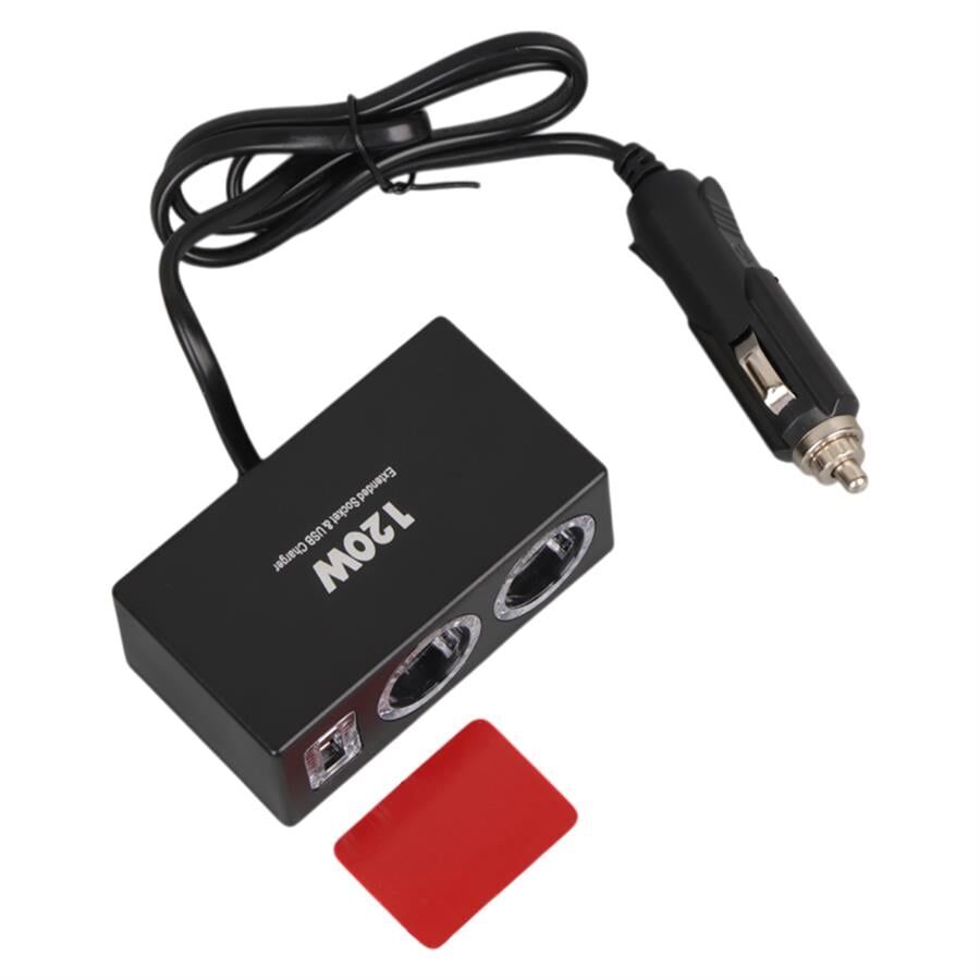 Ayt Olesson 1522 12-24V Çiftli Çift Usbli 120W 80 Cm Kablolu Araç Oto Tır Çakmak Çoklayıcı Çakmaklık Çoğaltıcı