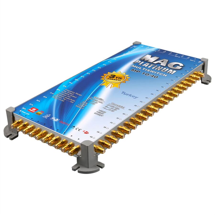 MAG Platinum MP 10/40 Multiswitch - 10 Giriş 40 Çıkışlı Merkezi Uydu Santrali Hybrid 4K Ve 3D Destekli