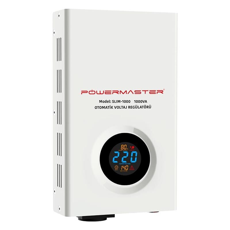 Powermaster SLIM-1000 Otomatik Voltaj Kombi Regülatörü 220V Ev Tipi Regülatör 220 Volt 1000 Watt
