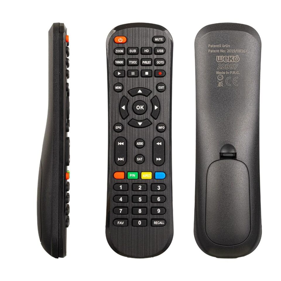 Hometech HT 1000 - HT 1050 / Redline HD Recaal - Fav Tuşlu Uydu Alıcı Kumandası