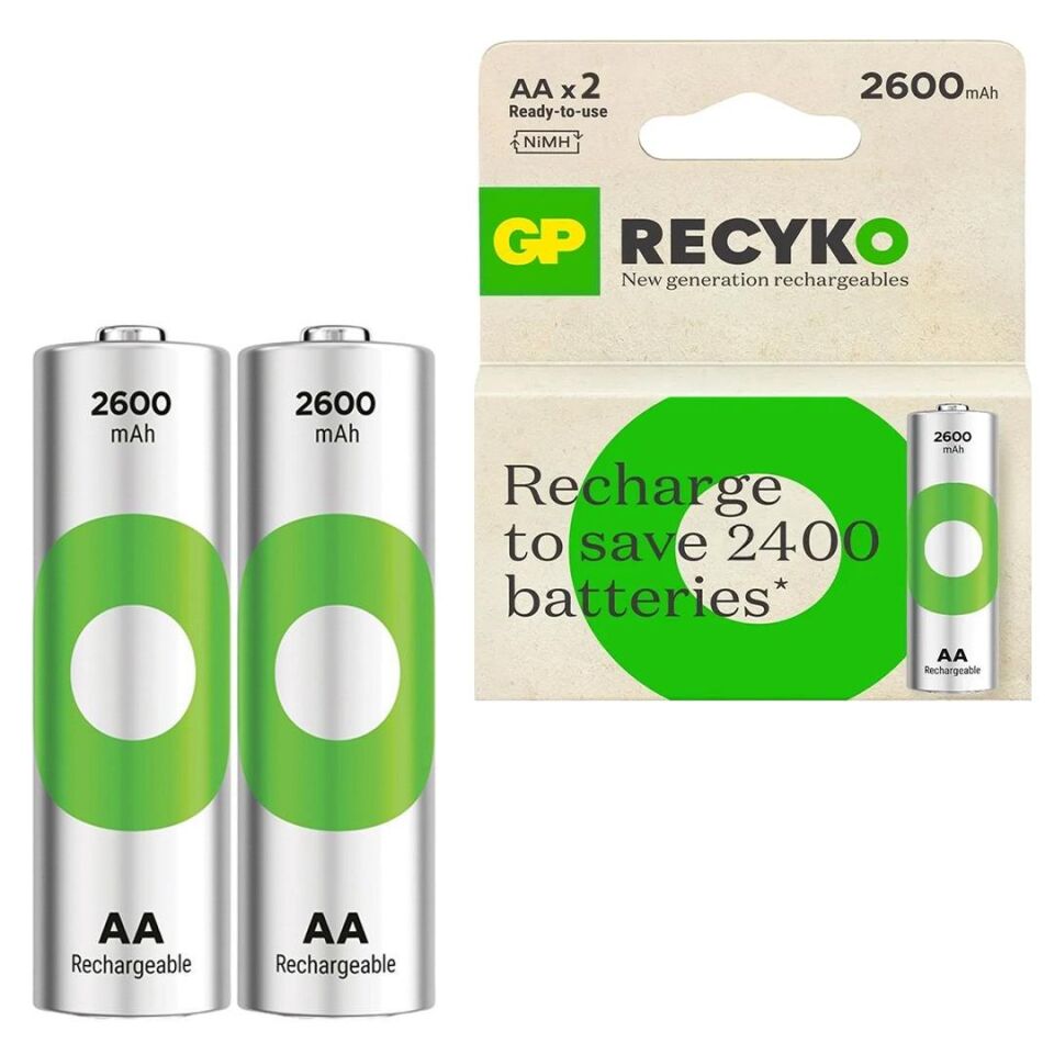 Gp 2600 Mah R6 AA Şarjlı Kalem Pil 2 Li Paket Şarj Edilebilir Pil