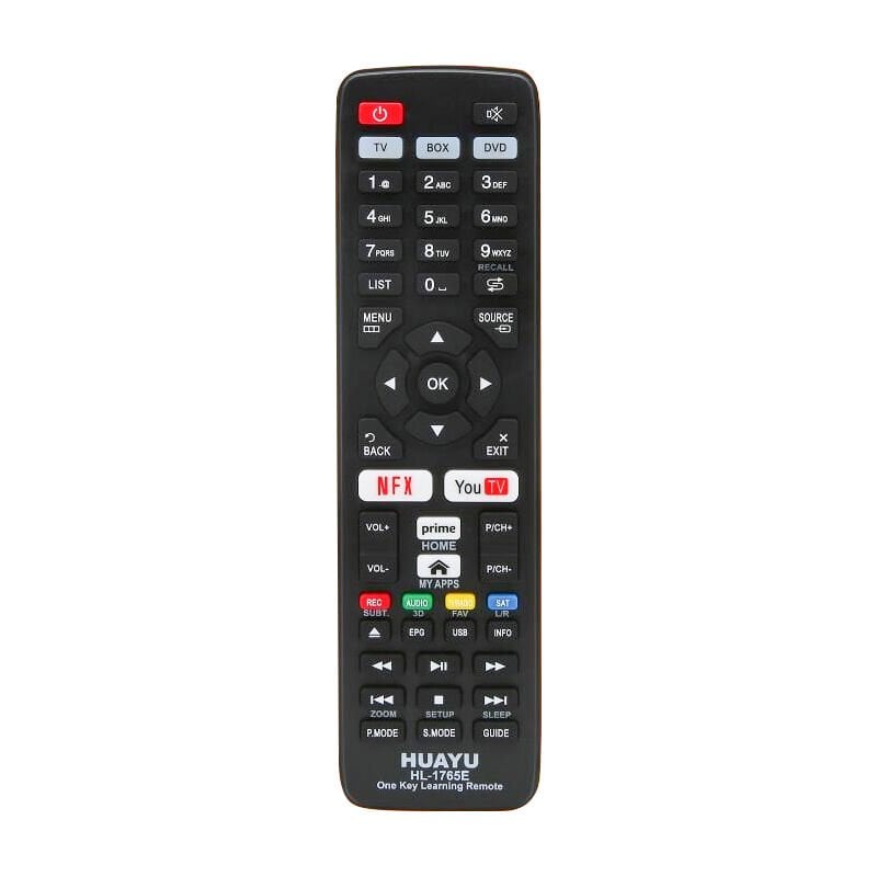 Huayu Prime Video Youtube Netflix Tuşlu TV-Uydu-DVD Öğrenebilen Akıllı Kumanda Her Televizyona Uyan Kumanda