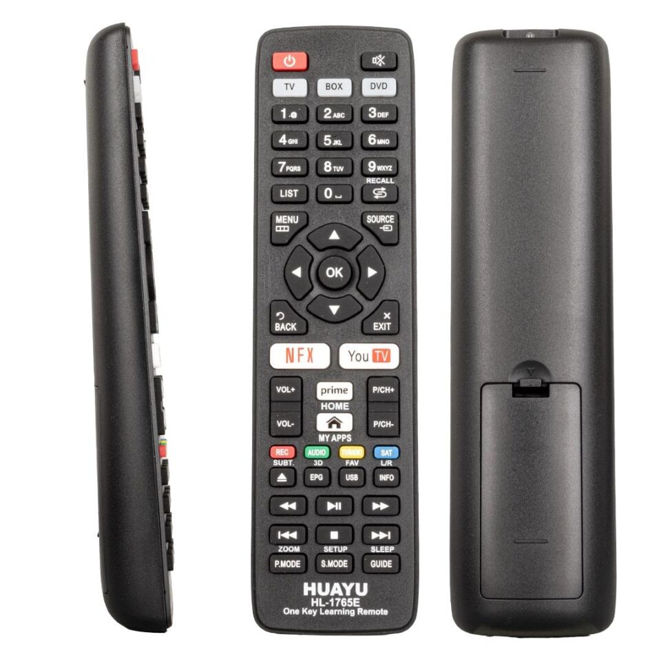 Huayu Prime Video Youtube Netflix Tuşlu TV-Uydu-DVD Öğrenebilen Akıllı Kumanda Her Televizyona Uyan Kumanda