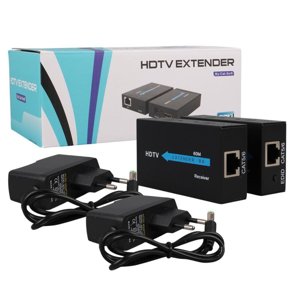 Powermaster PM-18232 HDMI To Cat5-Cat6 Extender 60 Metre Uzatıcı