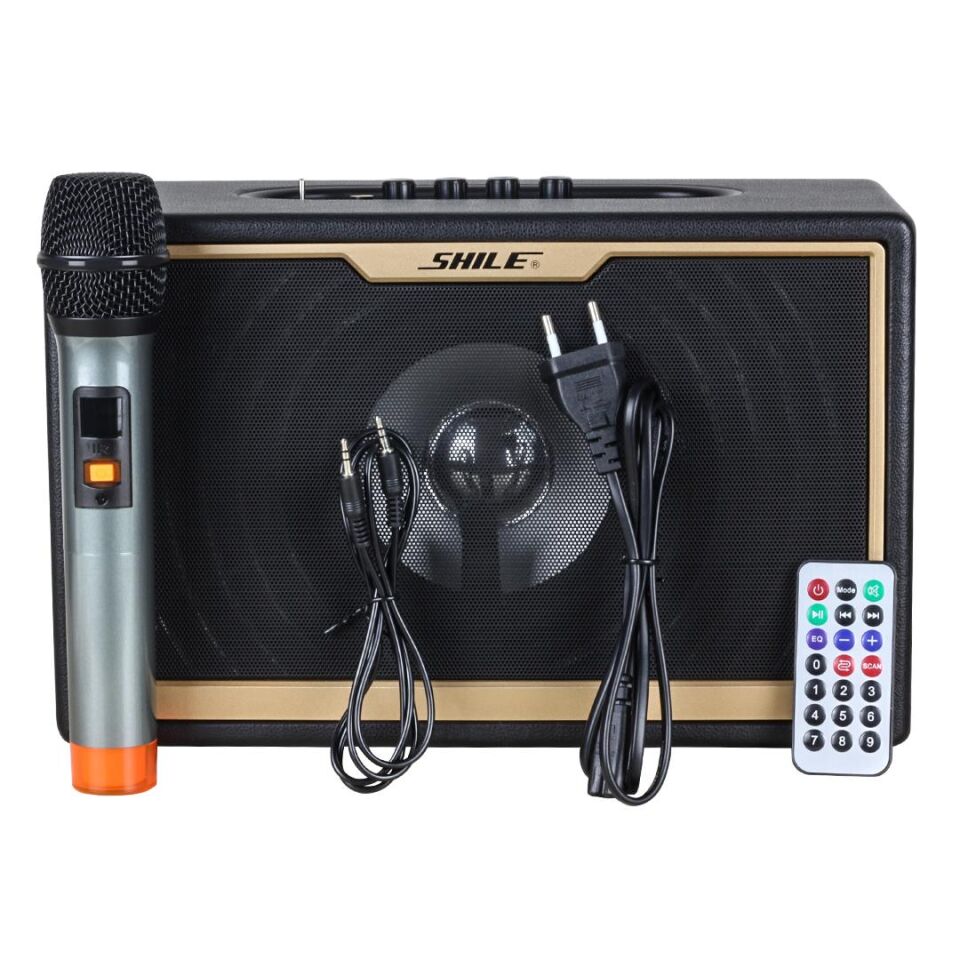 Shile SD-1 Portatif Hoparlör El Mikrofonlu Usb Sd Kart Bluetooth Seyyar Anfi Taşınabilir Hoparlör