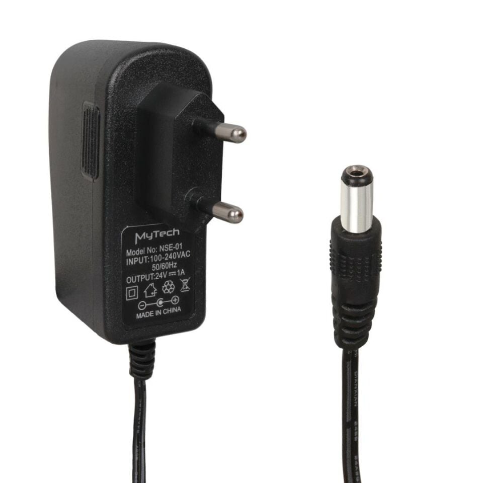 Mytech NSE-01 24 Volt 1 Amper 5.5x2.5 Mm Uçlu Priz Tipi Plastik Kasa Adaptör