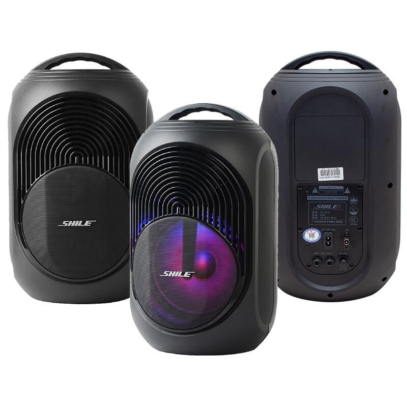 Shile SL-2018A El Mikrofonlu-Kumandalı Usb Sd Kart Bluetooth Rgb Işıklı Taşınabilir Şarjlı Seyyar Anfi Hoparlör
