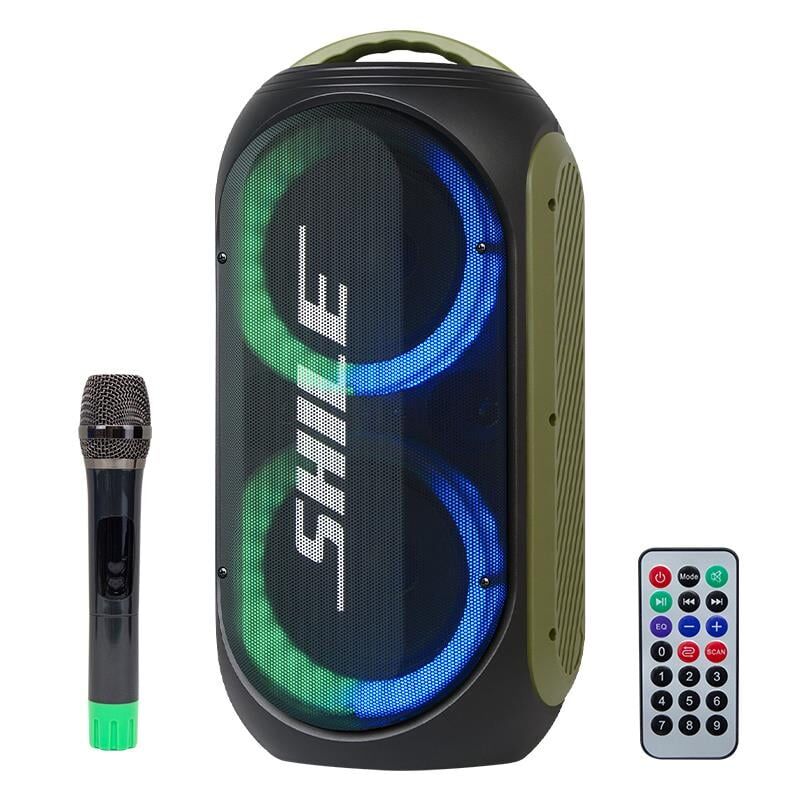 Ayt Shile SL-2019A El Mikrofonlu Kumandalı Usb Sd Kart Bluetooth Rgb Işıklı Taşınabilir Şarjlı Seyyar Anfi Hoparlör