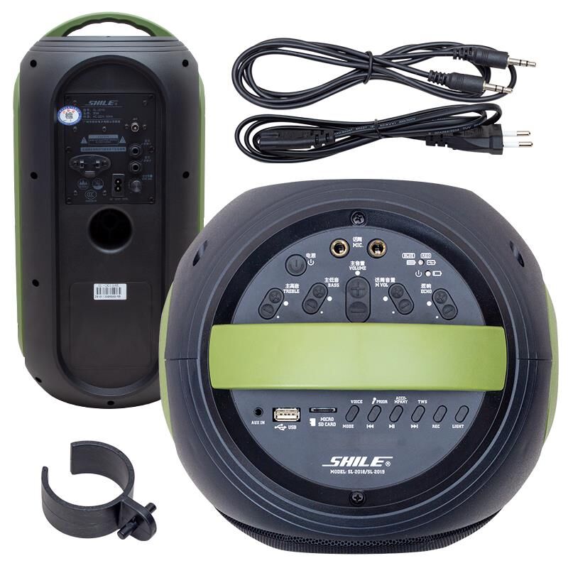 Ayt Shile SL-2019A El Mikrofonlu Kumandalı Usb Sd Kart Bluetooth Rgb Işıklı Taşınabilir Şarjlı Seyyar Anfi Hoparlör