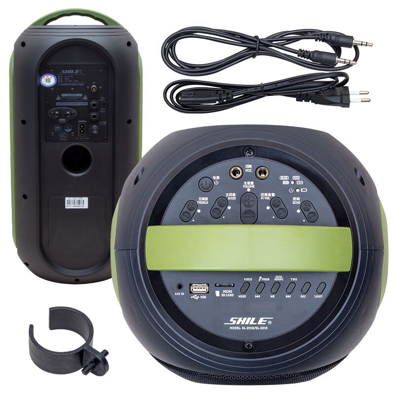 Ayt Shile SL-2019A El Mikrofonlu Kumandalı Usb Sd Kart Bluetooth Rgb Işıklı Taşınabilir Şarjlı Seyyar Anfi Hoparlör