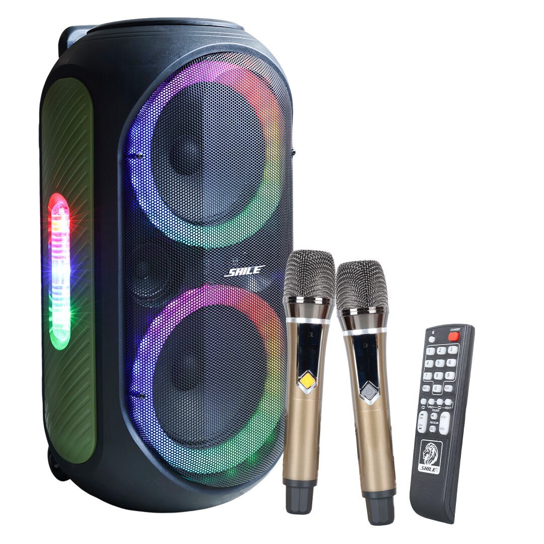 Ayt Shile SL-2012 Taşınabilir Hoparlör El Mikrofonlu Kumandalı Usb Sd Kart Bluetooth Seyyar Amfi Rgb Işıklı Anfi Hoparlör