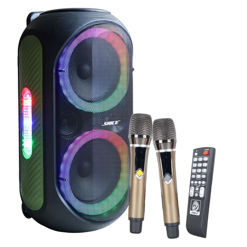 Ayt Shile SL-2012 Taşınabilir Hoparlör El Mikrofonlu Kumandalı Usb Sd Kart Bluetooth Seyyar Amfi Rgb Işıklı Anfi Hoparlör