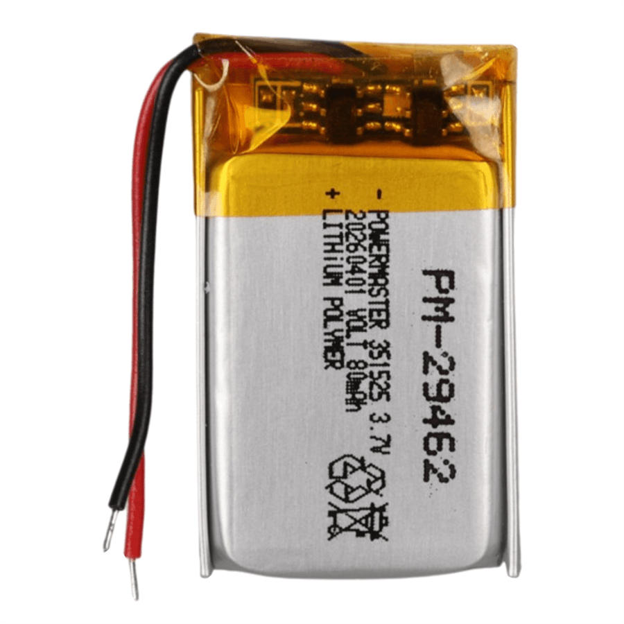 Powermaster 351525 3.7V 80 Mah Lityum Polimer Li-Po Batarya Ciklet Pil