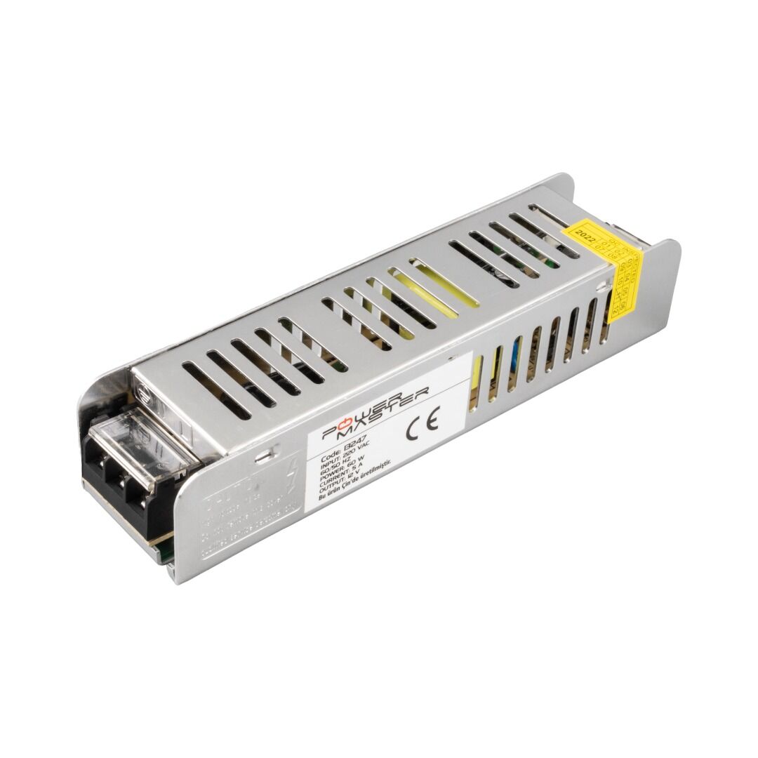 Ayt Powermaster Metal Kasa Adaptör 12 Volt 5 Amper Şerit Led Güvenlik Kamerası Adaptörü