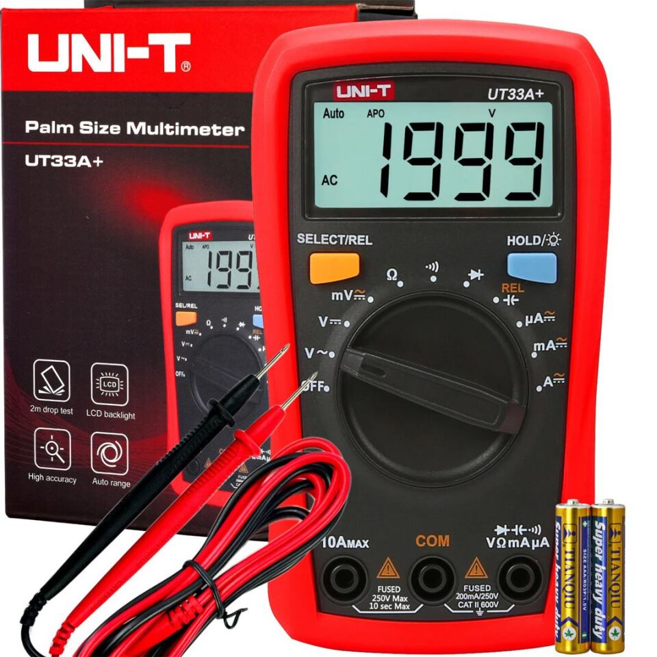 Unit UT 33A+ 600V Dijital Multimetre Ölçü Aleti Cihazı Ac Dc Akım Ölçer