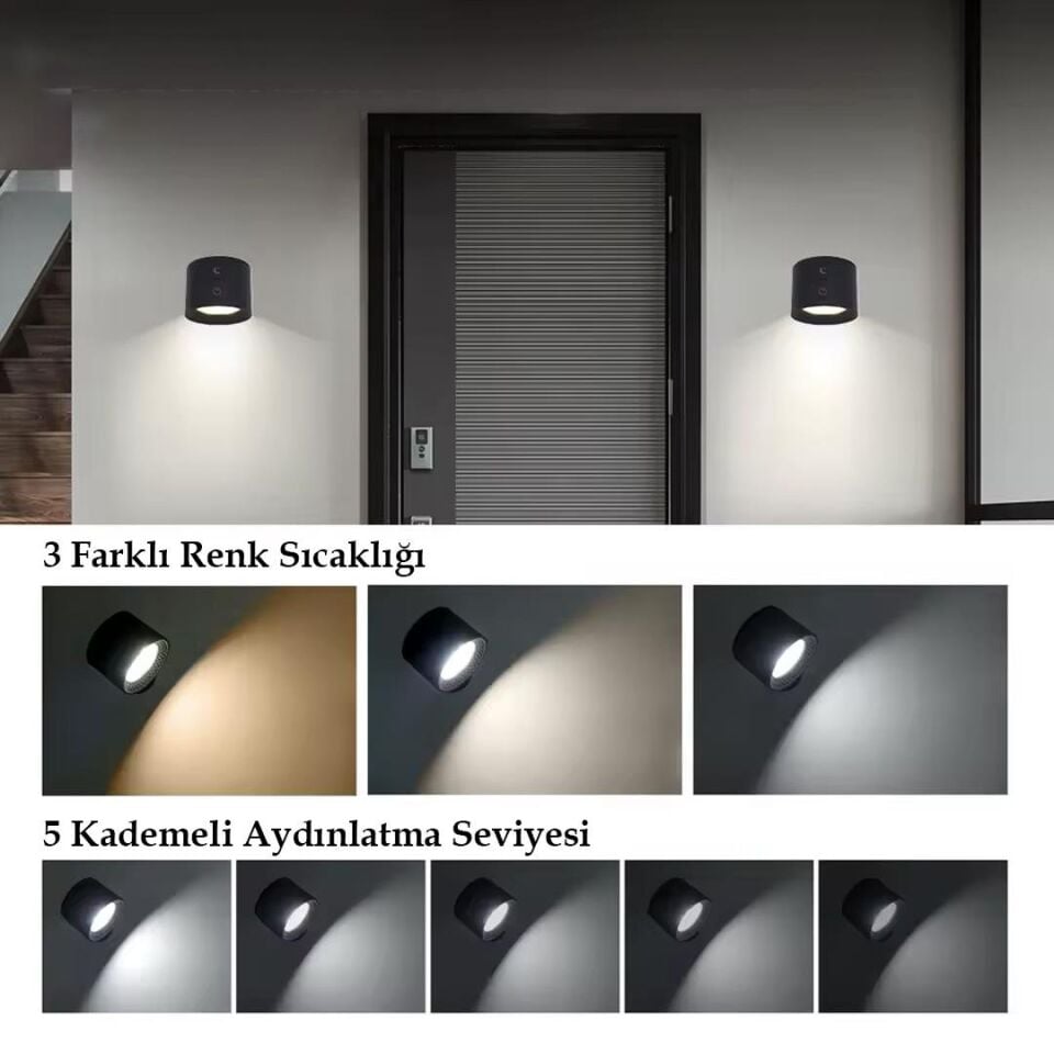 Ledx AL-SK-BD80A Çift Yönlü Kumandalı Duvar Aplik Çalışma Lambası 3000K-4000K-6500K