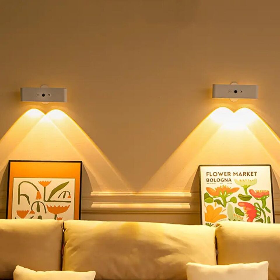 Ledx SK-BD188F Çift Yönlü Hareket Sensörlü Dekoratif Şarjlı Duvar Aplik 2 Mercekli 15 Smd Ledli 3000K-4000K-6500K
