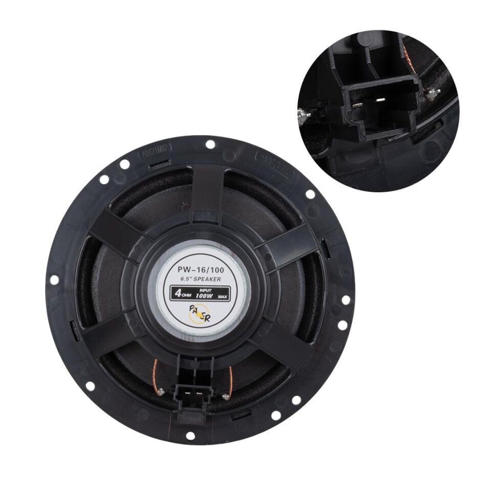 Powermaster 4 Ohm 100 Watt 16 Cm Tekli Oto Hoparlör Soketli Araç Hoparlörü
