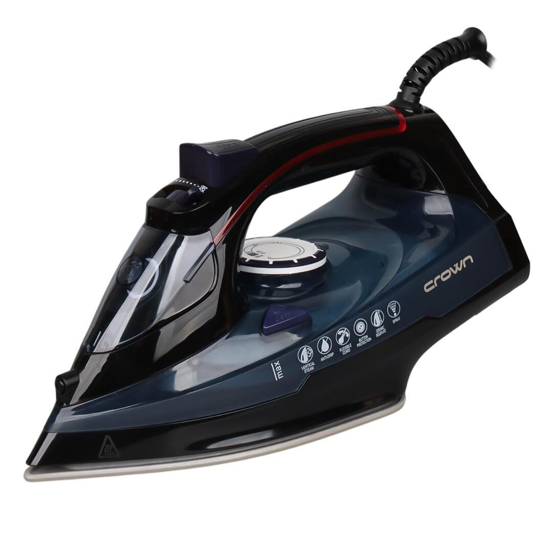 Crown CRW-7206 2200W Seramik Tabanlı Buharlı Ütü Mavi