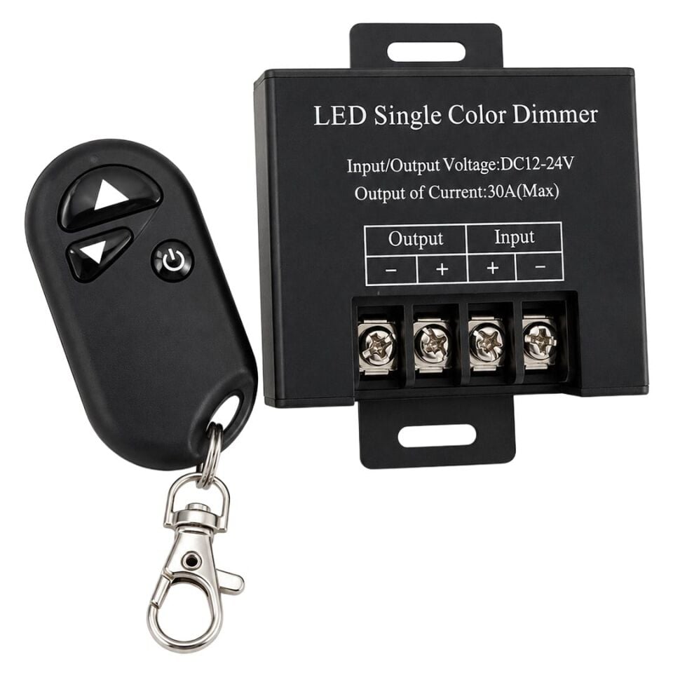 Powermaster PM-37845 12V-24V 30A Tek Renk Şerit LED Dimmer RF Uzaktan Kumandalı Kontrol Cihazı