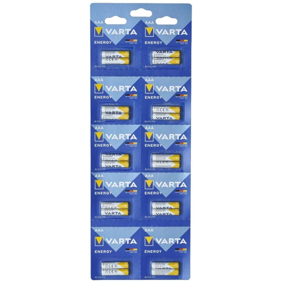 Varta 4103229482 LR03 1.5 Volt Alkalin 20'Li İnce AAA Kalem Pil