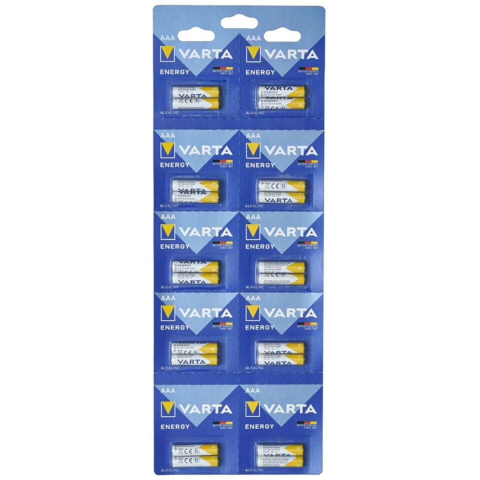 Varta 4103229482 LR03 1.5 Volt Alkalin 20'Li İnce AAA Kalem Pil