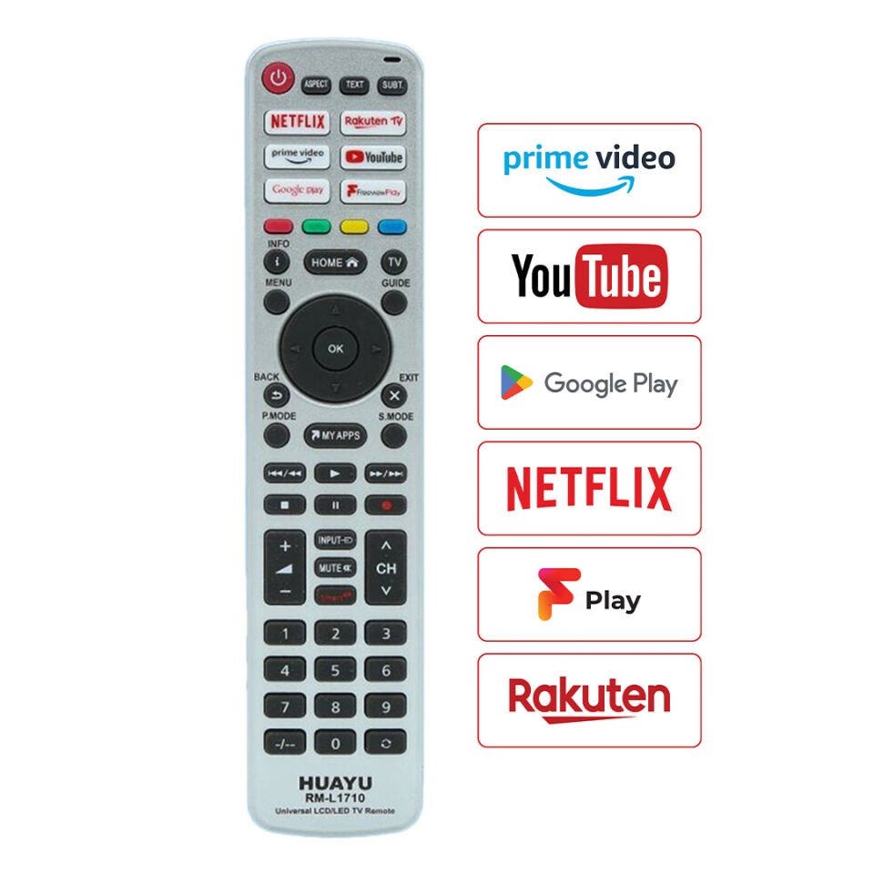 Ayt Huayu Unıversal Akıllı Kodlanabilir Kumanda Netflıx Prıme Vıdeo Youtube Rakuten Tv Tuşlu Lcd Led Tv Kumandası