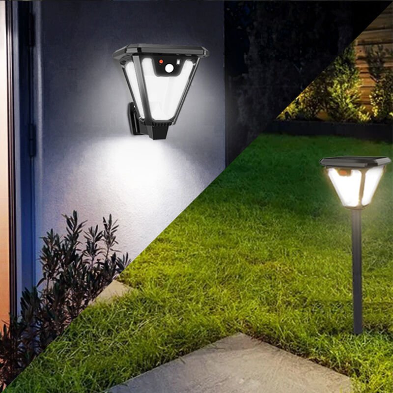 Ayt Solar Güneş Enerji Panelli 3 Modlu Kumandalı Hareket Sensörlü 100 SMD Ledli Şarjlı Duvar Bahçe Lambası Aydınlatma