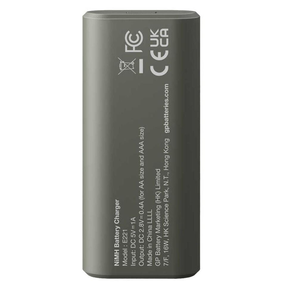 Gp Recyko 2600 mAh R6 AA Pilli Şarj Cihazı GP-E221 270AHCER21 2GTLB2 Pil Şarj Aleti + 2 Adet AA Kalem Pil