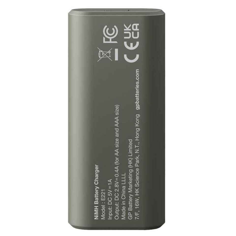 Gp Recyko 2600 mAh R6 AA Pilli Şarj Cihazı GP-E221 270AHCER21 2GTLB2 Pil Şarj Aleti + 2 Adet AA Kalem Pil
