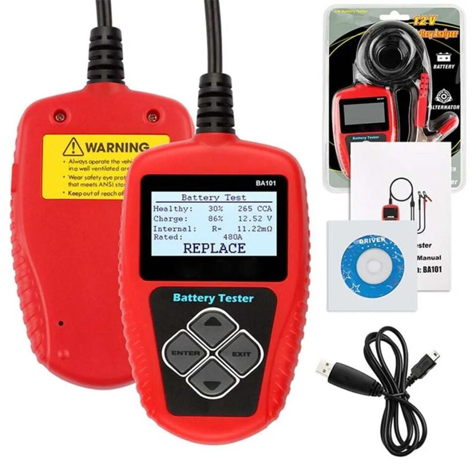 Powermaster BA101 12V 30-220Ah Akü Test Cihazı Marş Ve Şarj Alternatör Sistemi Test Cihazı