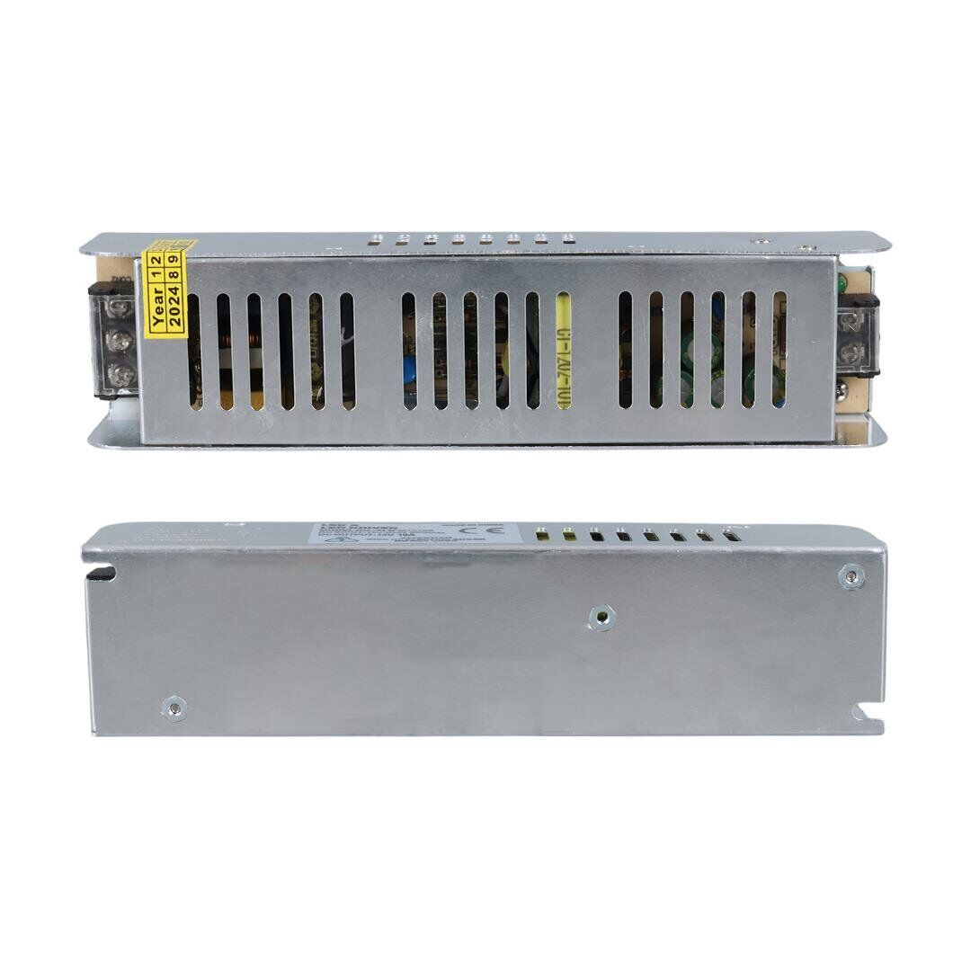 Ayt Ledx ALN-M1210S 12 Volt 10 Amper 120 Watt Slim Metal Kasa Adaptör Şerit Led Güvenlik Kamerası Adaptörü 190x48x38mm