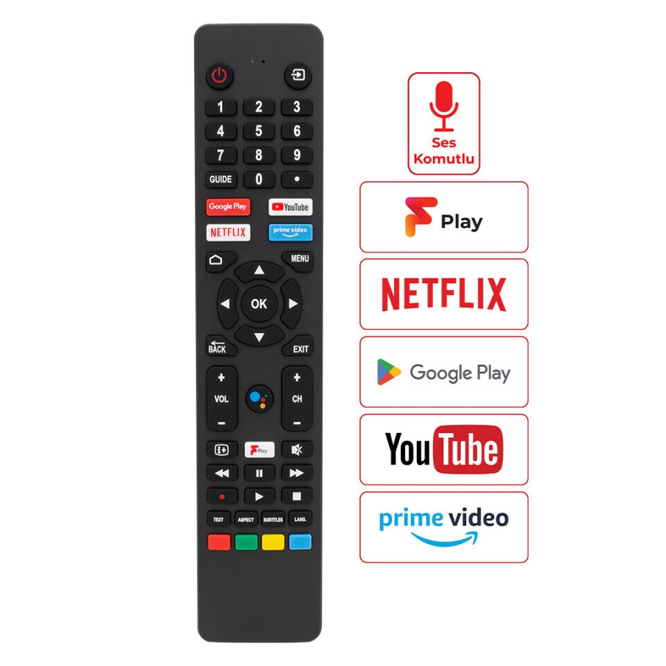 Weko Kl Jvc RM-C3250 Netflıx Prıme Vıdeo Google Play Youtube Tuşlu Lcd Led Tv Kumandası