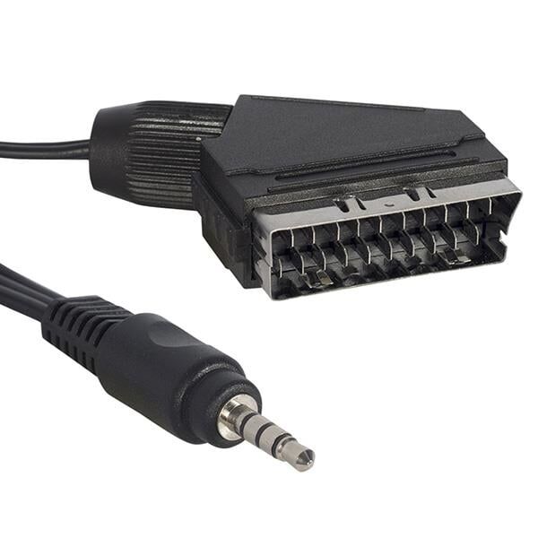 Ayt Uydu Alıcısı AV Kablo 3.5 Mm Stereo Erkek Scart Kablo 1.2 Metre Kısa Jack Uydu Cihazı Tivibu İçin