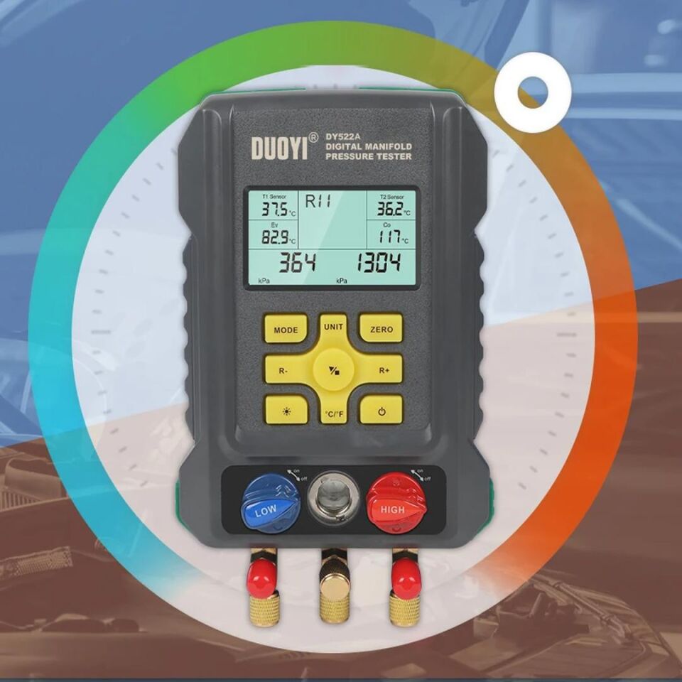 Ayt DY-522A Dijital Manifold Test Cihazı Dijital Soğutma Analizörü Klima Buzdolabı Dondurucu Soğutucu İçin