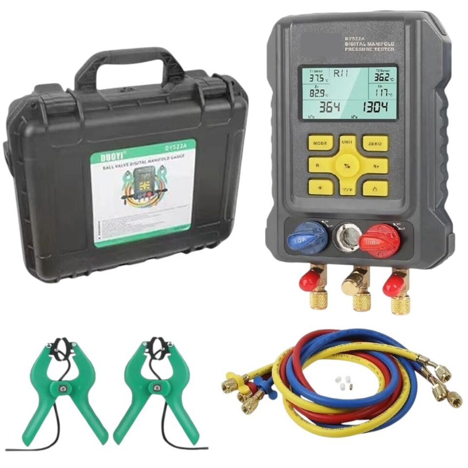 Ayt DY-522A Dijital Manifold Test Cihazı Dijital Soğutma Analizörü Klima Buzdolabı Dondurucu Soğutucu İçin