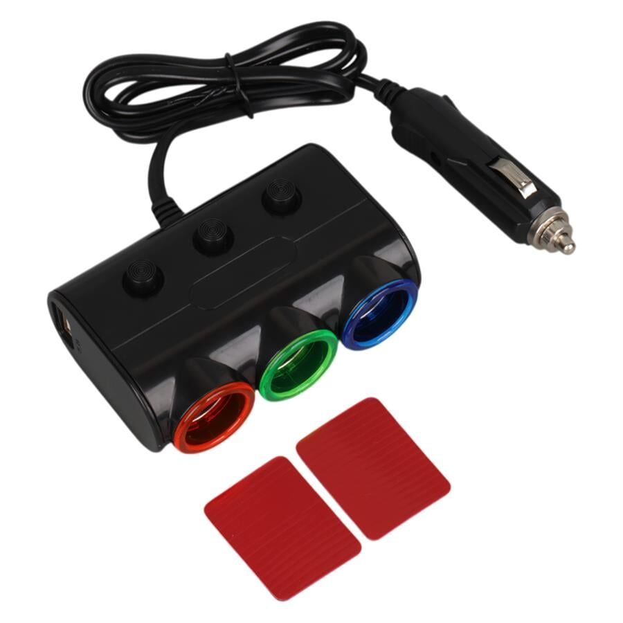 Olesson 1523 12-24V Çift Usb Girişli 120W 80cm Kablolu 3 Lü Araç Çakmak Çoklayıcı Çakmaklık Çoğaltıcı