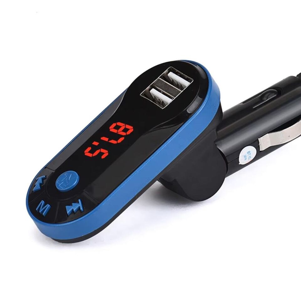 Fm Modulatör Çift Usb Sd Mp3 12-24 Volt Bluetooth Hafızasız Fm Transmitter Oto Araç Tır Teyp Telefon Müzik