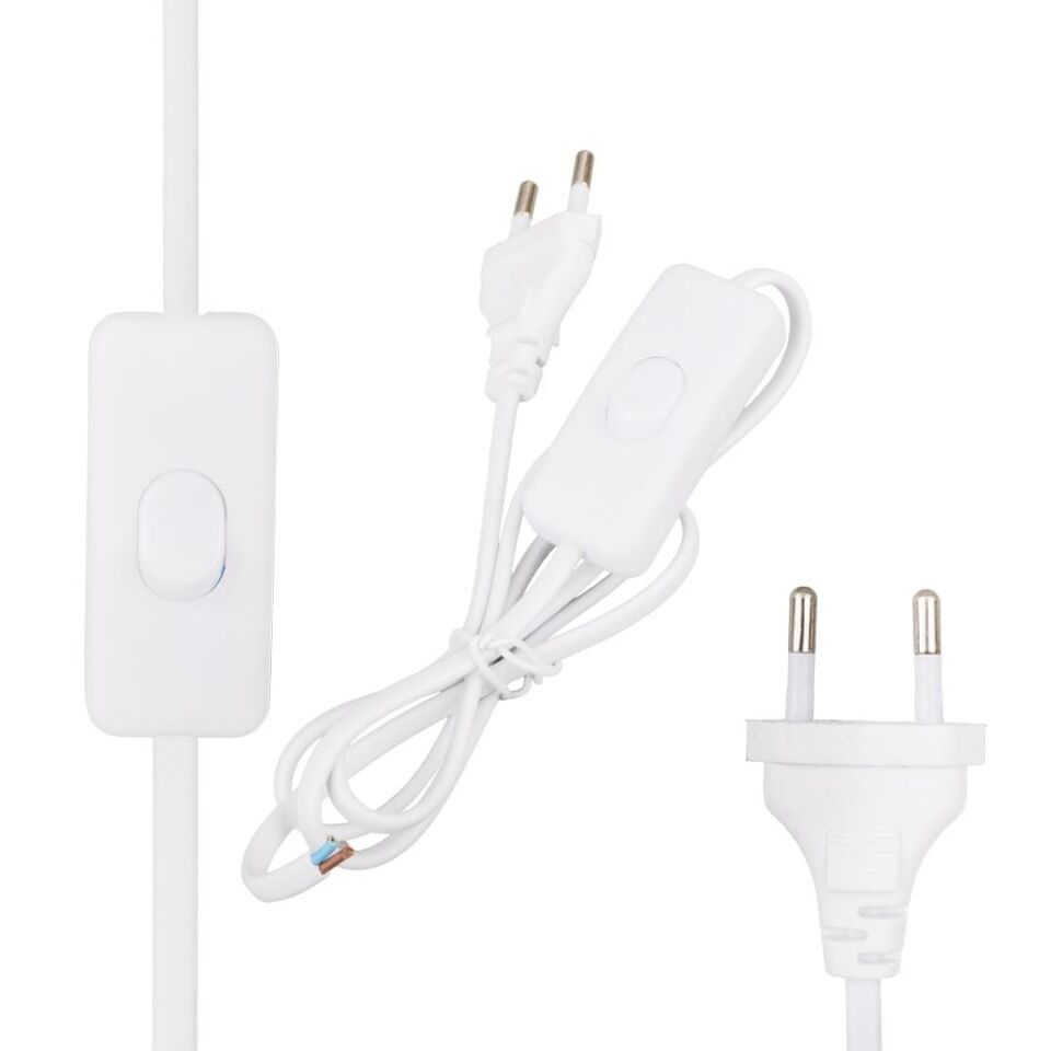Ayt Powermaster 220 Volt Anahtarlı Güç Kablosu Abajur Kablo Aç Kapa Anahtarlı Hazır Fiş Kablo 1 Metre